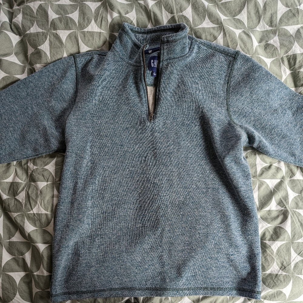 Gap Half-Zip Pullover Blue/Green Men's Large